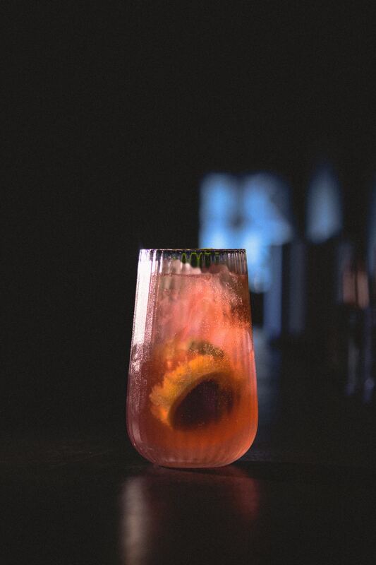 Blush highball with passion fruit